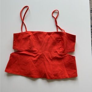 Red Cut Out Top
